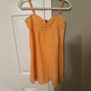 Divided Orange and White Floral Dress